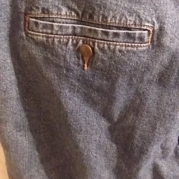 #094 April Cornell Women's 14 (XL) Denim Blue Jeans Wide Leg High-Rise - Picture 5 of 7